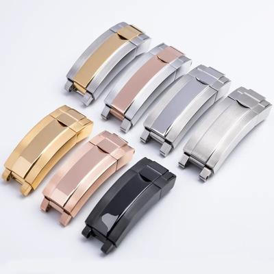 9mm Stainless Steel Folding Buckle Glide Lock Fit For Role Submariner Oysterflex Daytona GMT Watch Band Strap Deployment Clasp