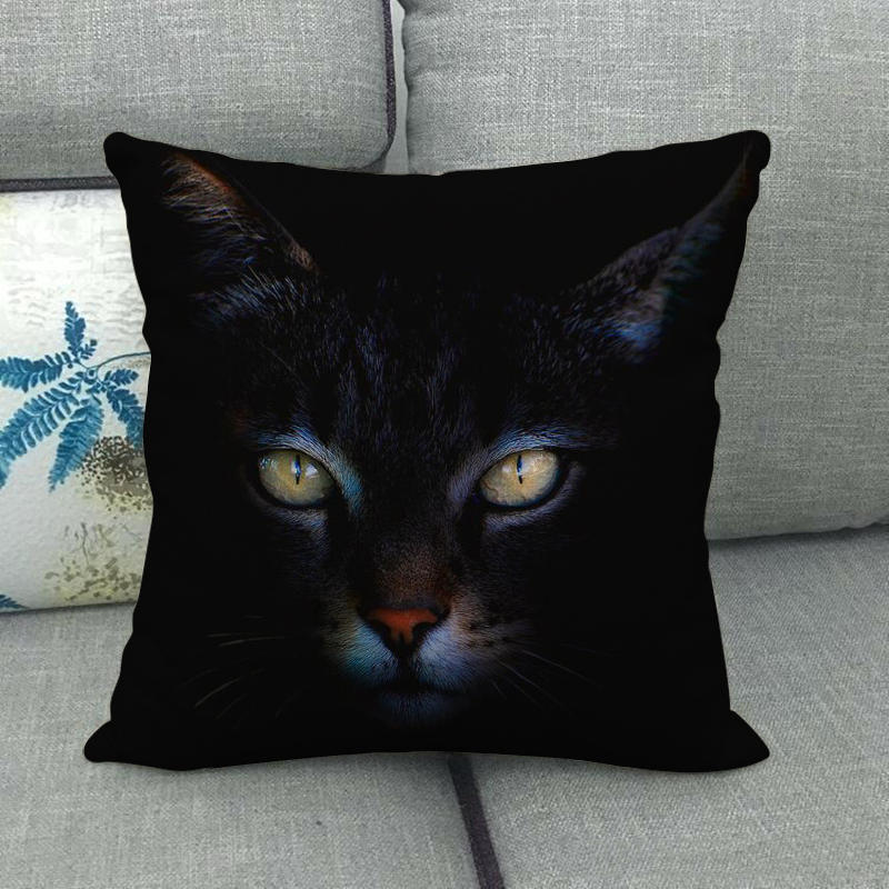 Fashionable cats and cute pet animals Digital printing short plush pillow covers for car sofa office cushion cover home goods
