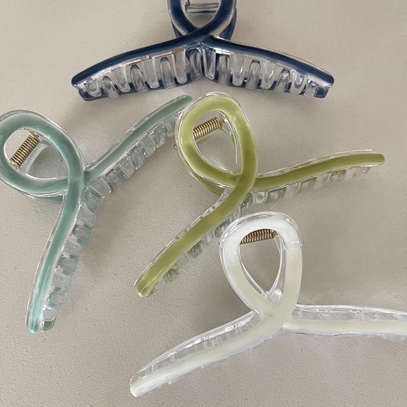 Fermaglio trasparente grande testa femminile design con spillo fermaglio a squalo molla fermaglio per capelli primavera estate
