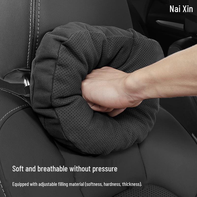 Suede Neck Support Pillow for Maserati Quattroporte, Ghibli, Levante & Maybach Car Seats.