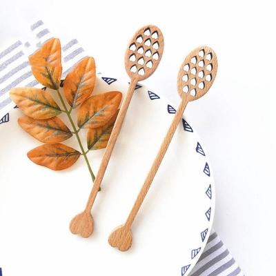 Cooking Baking Wooden Handmade Saver Drizzler Honey Dipper Mixing Stick Spoon Stirrer