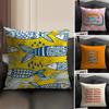 Cute Coastal Charm Sardine Cushion Cover Natural Linen Organic Fabric DoubleSided Printing Sofa Home Decor Gift Pillow Case