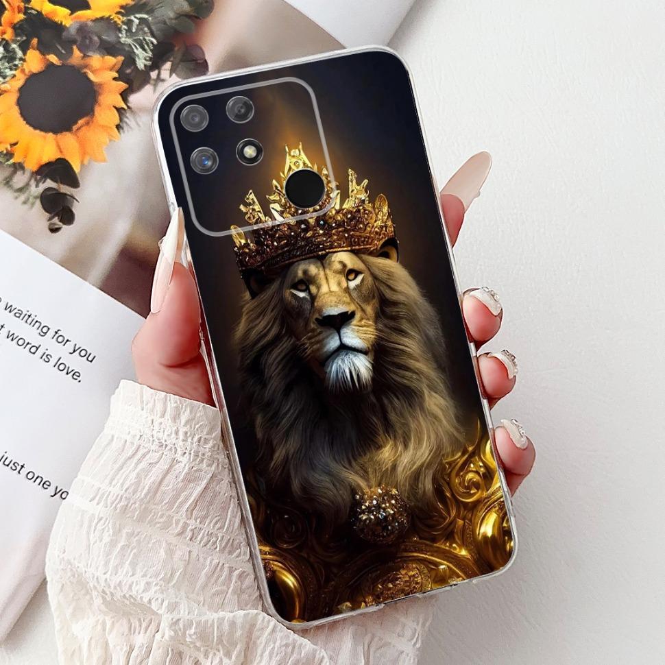 Soft Full RMX3430 Protective Cover For Realme Narzo 50A Casing Cat Pattern For Realme Narzo 50A Narzo50A Silicone Covers Case