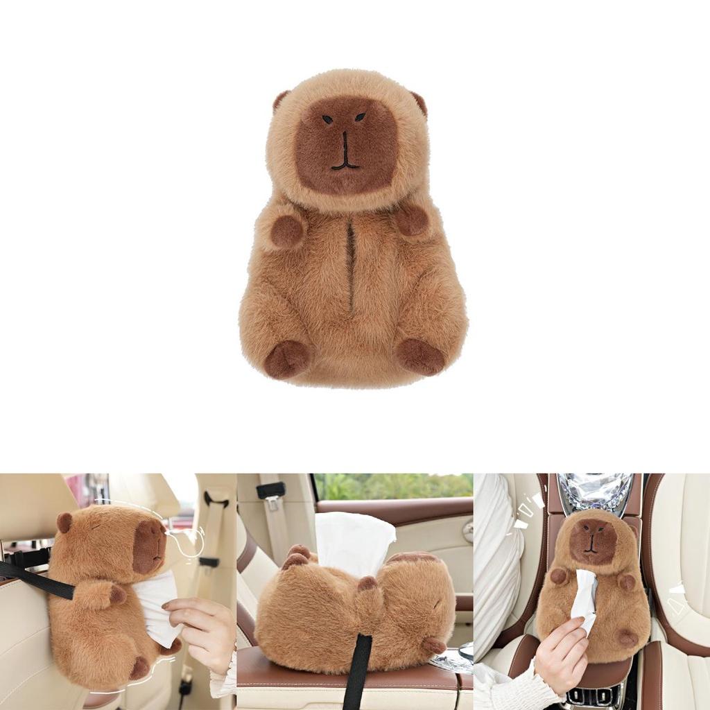 Niedlicher Capybara Plüsch Auto Taschentuchbox Halter Weiches und flauschiges Design!