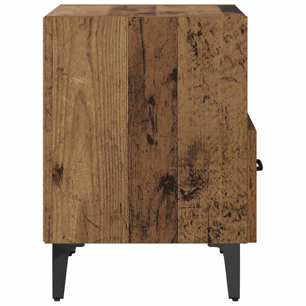 Nightstand Set of 2 Reclaimed Wood Look 40 X 35 X 47.5 Cm Engineered Wood