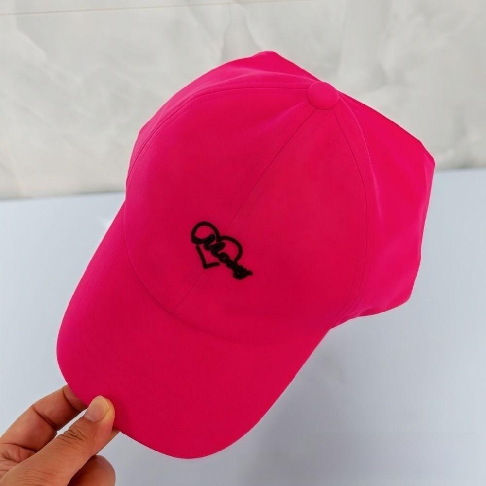 Solid Color Heart Embroidered Baseball Hat Breathable Visor Cap Parent-child Cap For Women Kids