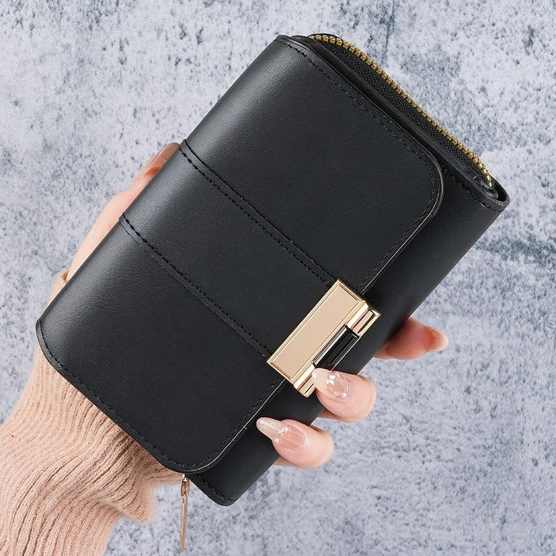 New Fashion Women Wallet Multi-card Slot Large Capacity Billfold Vintage Multi-functional Coin Purse Short Leather Small Purse