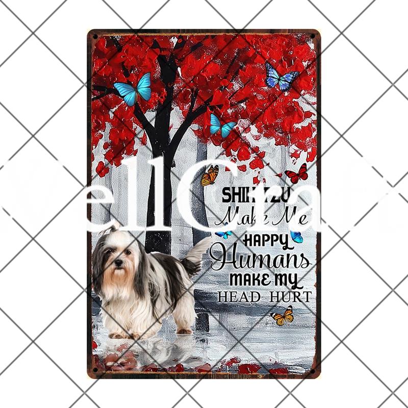 [ Wellcraft ] Pet Shih Tzu Dog You Are My Sunshine Beer Bath Shop Art Metal Tin Sign Wall Poster Iron Painting Pub D-14 20*30 CM