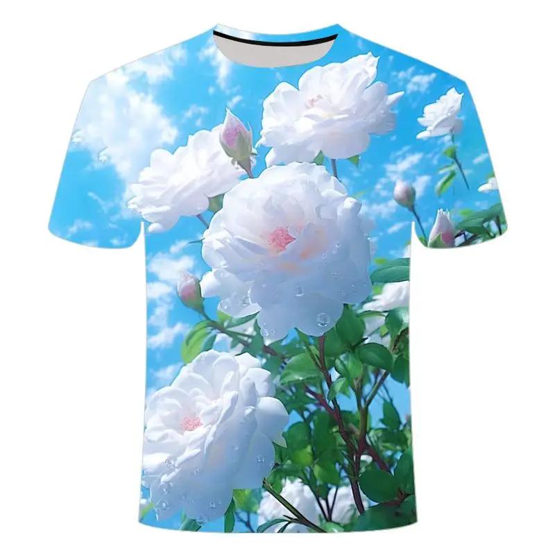 Sommermode Pflanze Gemüse Grafik T-Shirt Für Unisex Trend Lässig Melone und Frucht Blumen 3D Gedruckt Herren Kurzarm Tops