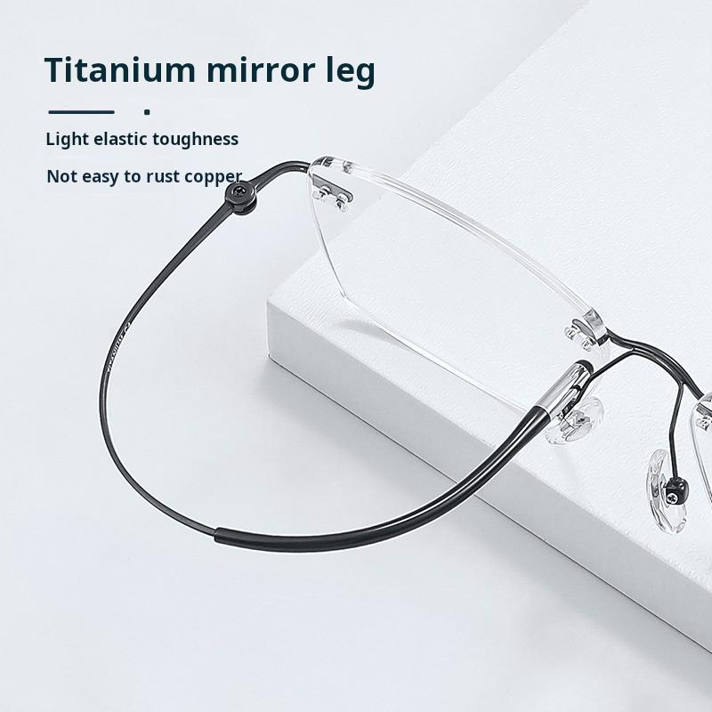 Lzabella Titanium Rectangular rimless Eyeglasses Frame Simple And Stylish Men and Women Lightweight Frameless Glasses 1603