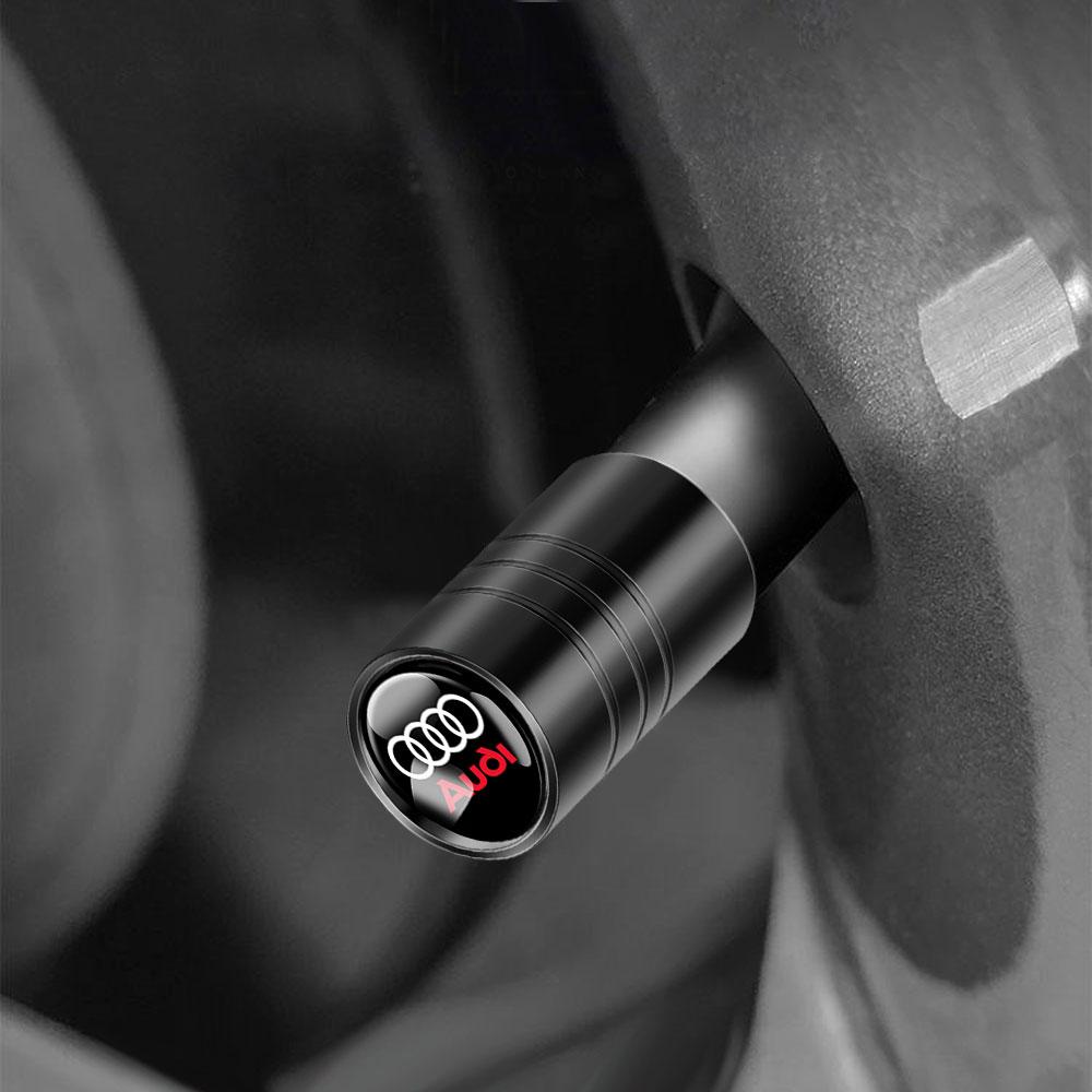 4Pcs Car Styling Metal Tire Valve Stem Caps Rim Accessories For f2 A4 B7 A7 Sline S1 S2 S3 A8 A3 A1 A5 Q5 Q3 TT Q2 Quattro RS