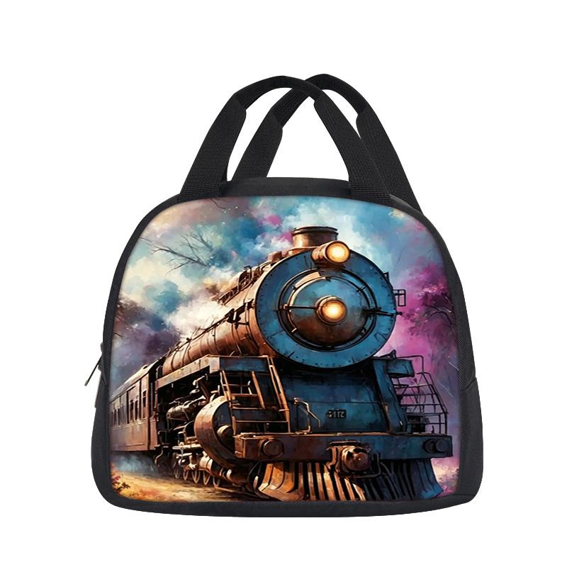 Train Lunch Bag with Insulation Large Capacity Lightweight Printing New Design the Best School Companion for Both Boys and Girls