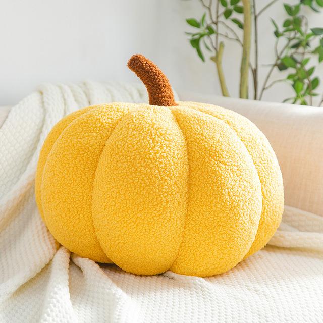 Halloween-Spielzeug, buntes Plüsch-Kürbis-Spielzeug, weiches gefülltes Pflanzen-Plüschkissen, Sofa-Dekorationskissen für Kinder und Mädchen, Geburtstagsgeschenke 20cm beige