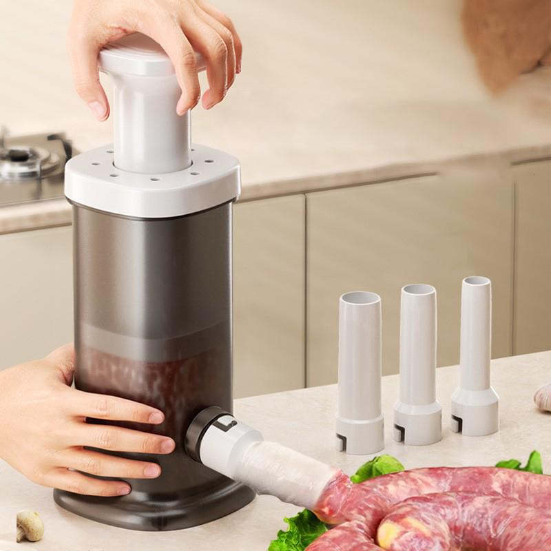 Homemade Sausage Maker With 4pcs Stuffing Pipe Fast Meat Stuffer Filling Machine Large Capacity Heavy Duty Kitchen Tools 4