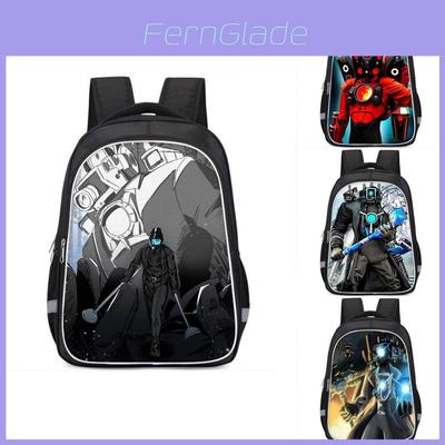 Sac à dos étudiant Skibidi Toilet Grand Double couche Polyester Sac d'école Élégant Design Tendance