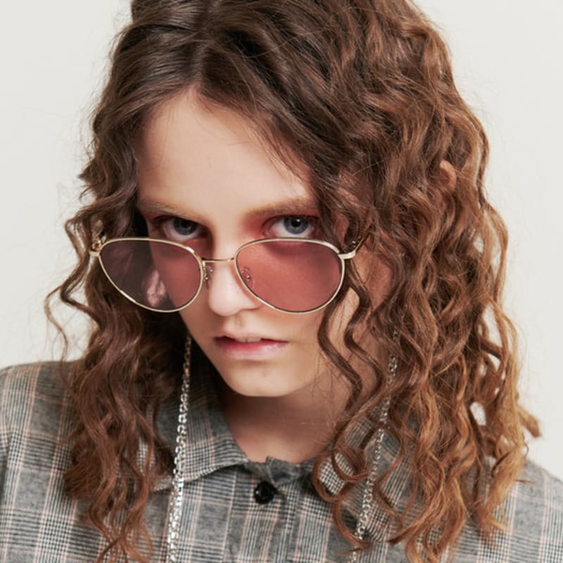 

HOLY NUMBER 7 [SUNGLASSES] SPRIG-J316_GOLD FRAME pink LENS FREE