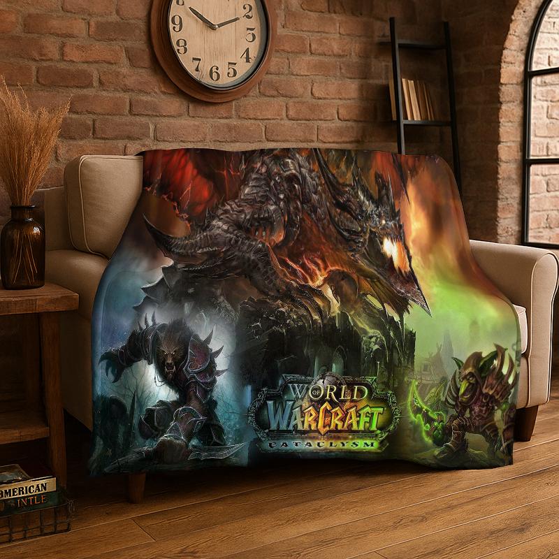 Demon Hunter Arthas World of Warcraft WOW Game Flannel Blanket Soft Warm Throw Blanket for Bedroom Living Room Bed Travel picnic 75x90cm