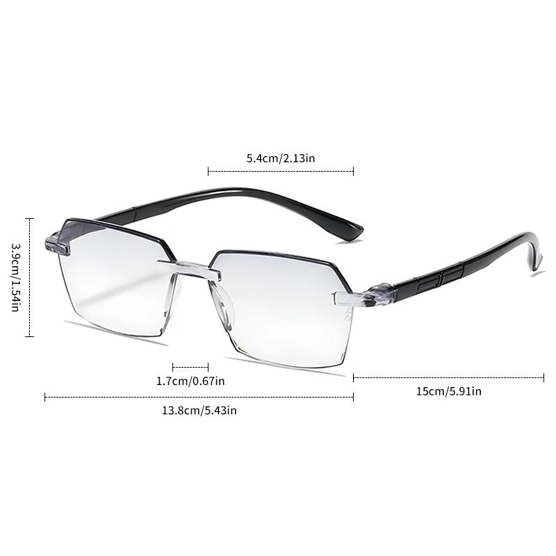 Fashionable Anti Blue Light Reading Glasses Men Women Long Range Presbyopia Eyeglasses Frameless High End