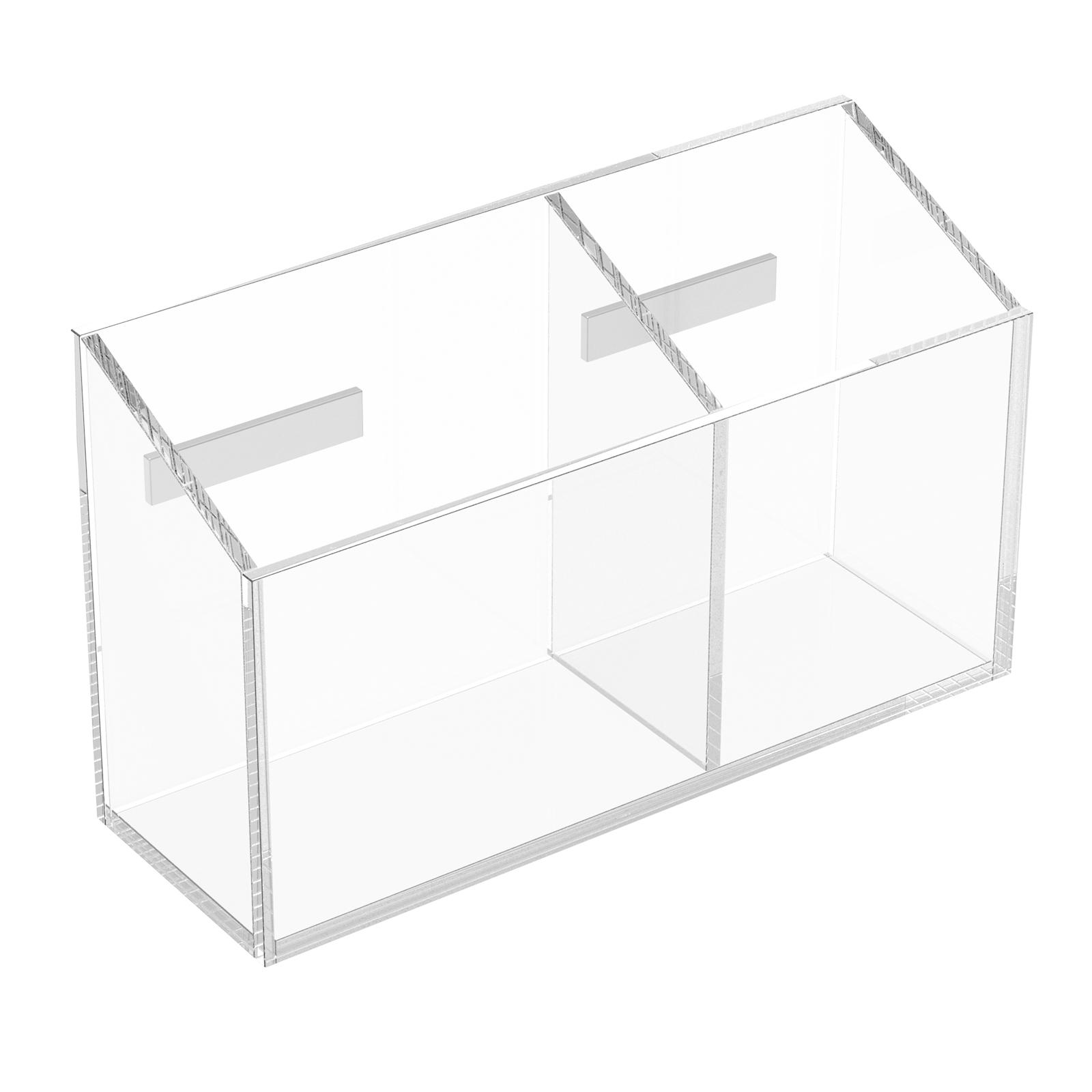 

Acrylic Magnetic Pen Holder Dry Erase Marker Holder with 2 Compartment Nonslip Whiteboard Pen Storage Holder for Refrigerator