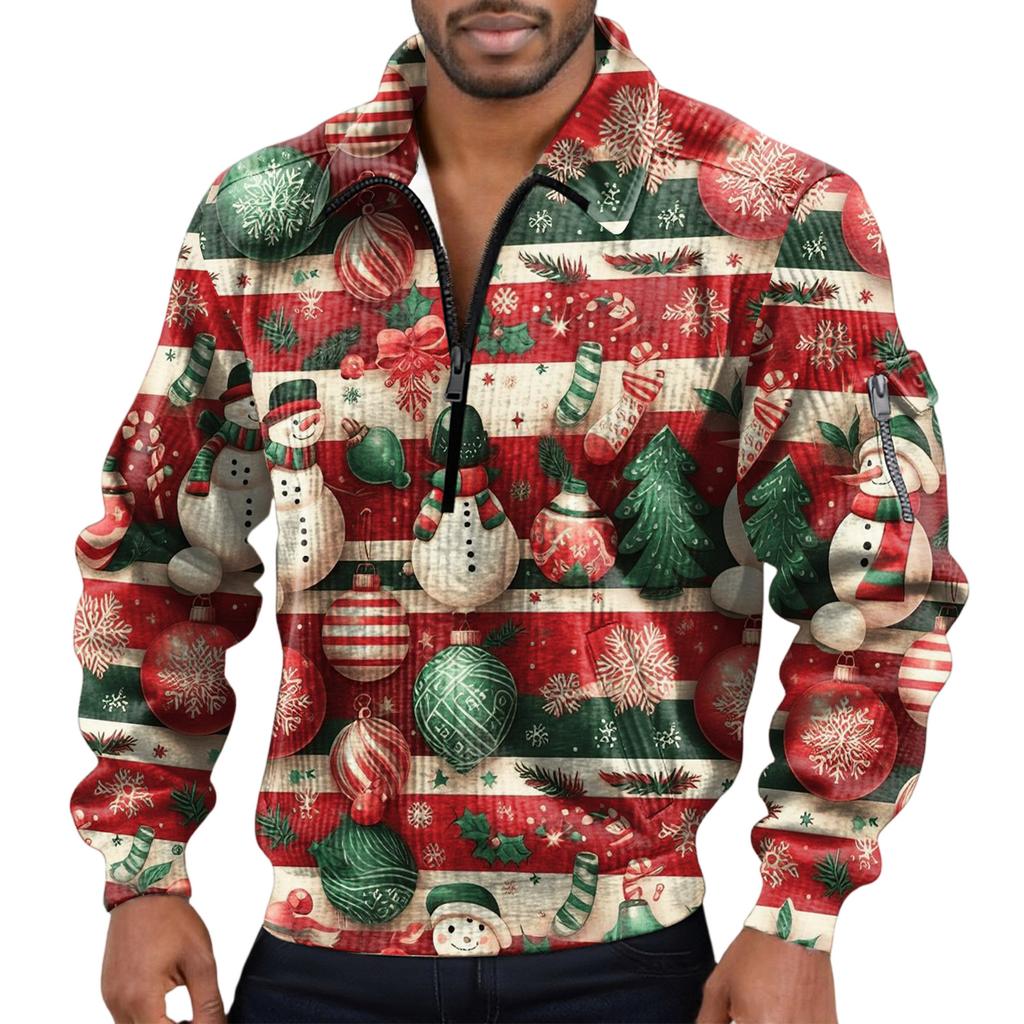 Men's  Flip Collar  Long Sleeves  Half Zipper  Hoodie