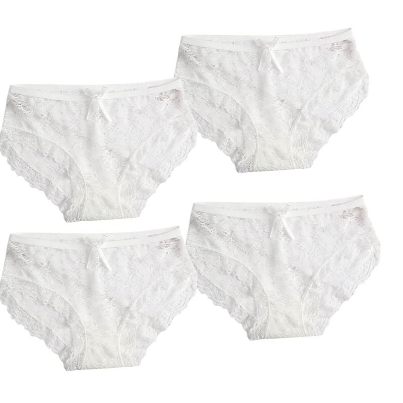 4 SZT Damska Seksowna Bielizna Koronkowe Oddychające Majtki Oddychające Koronkowe Wykończenie Siateczkowe Majtki