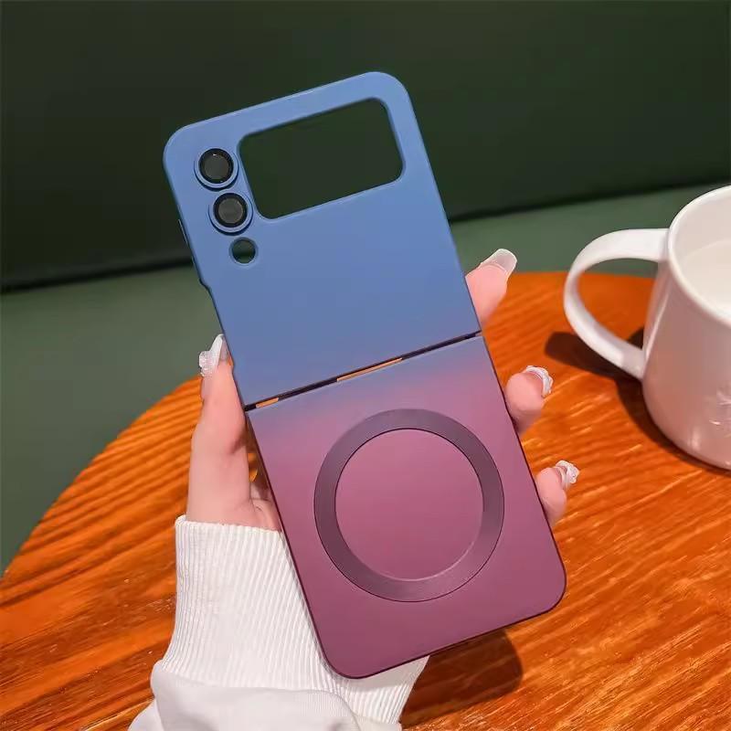 The Samsung ZFlip6 Folding Magnetic Phone Case Is Compatible with The Flip5 Gradient Soft Case and The ZFlip4 Full-coverage Tpu Protective Case