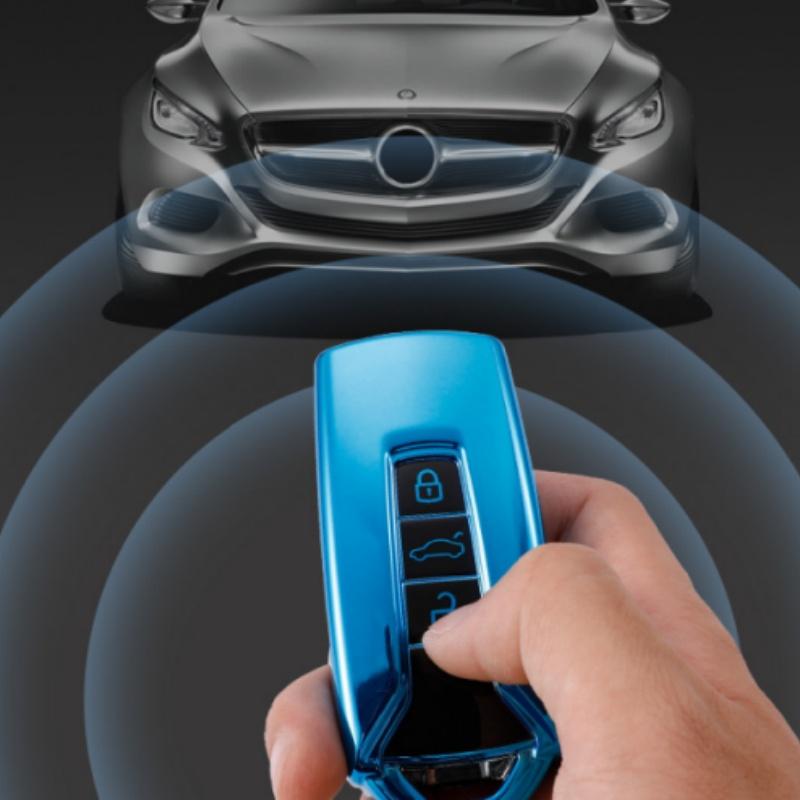 TPU 3 Buttons Car Key Case Cover For VW Volkswagen Touareg 2018 2019 2020 2021 2022 2023 Remote Key Protector