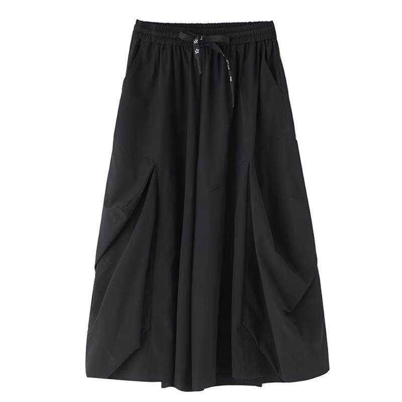 

XITAO Solid Color Drawstring Loose Pants ZMY1364 One Size чёрный