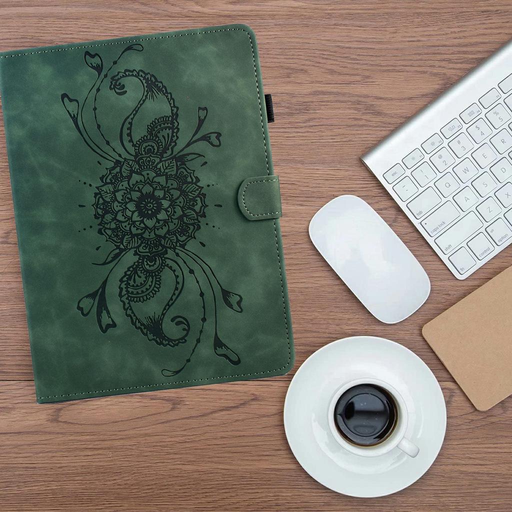 For iPad (2025)/10.9 (2022) Case Mandala Imprinted Leather Tablet Cover with Card Slots