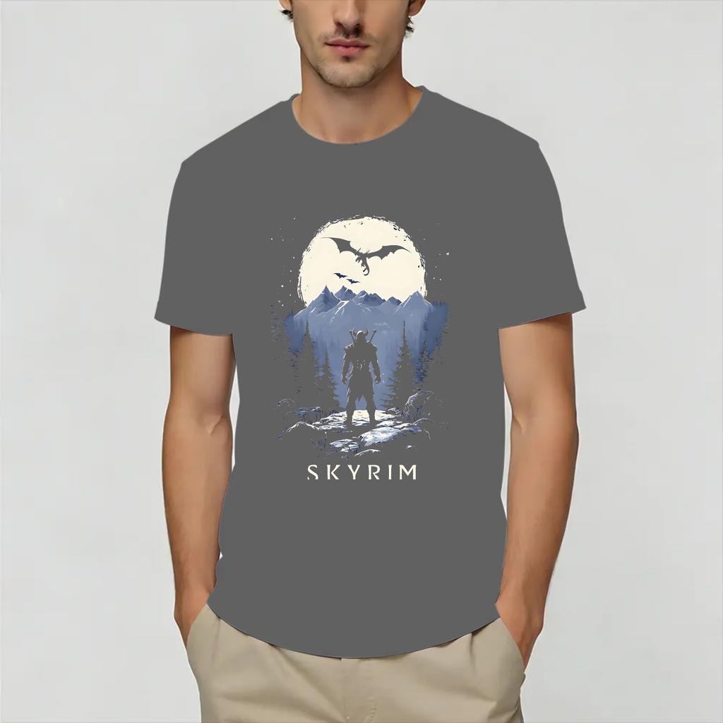 Humor Skyrim You are Finally Awake TShirts for Unisex Crewneck Pure Cotton T Shirts Short Sleeve Tees Summer Clothing