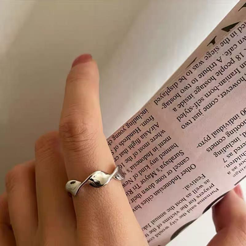 Adjustable Heart Ring: Women's 925 Sterling Silver, Retro Minimalist Style, Index Finger Fashion