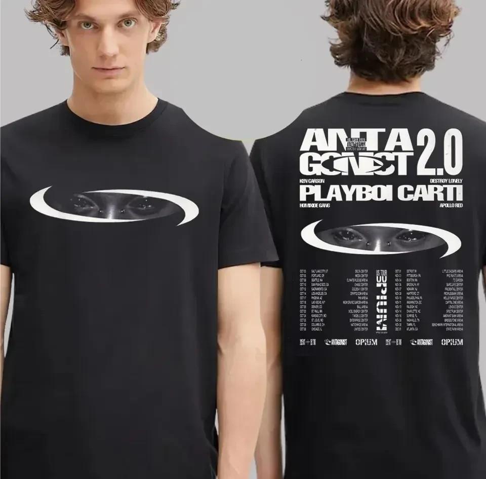 Антагонист 2.0 Playboi Carti US Tour 2025 Постер Унисекс Унисекс Футболка XXXXL