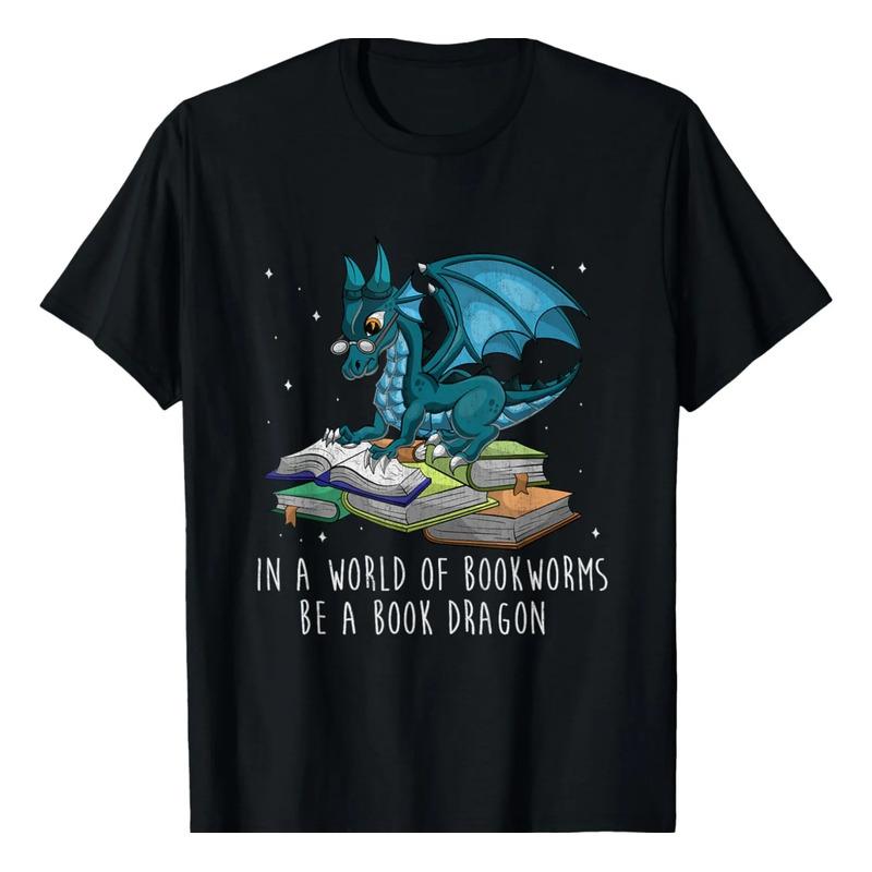 Camiseta De In A World Full Of Bookworms Be A Book Dragon S разноцветный