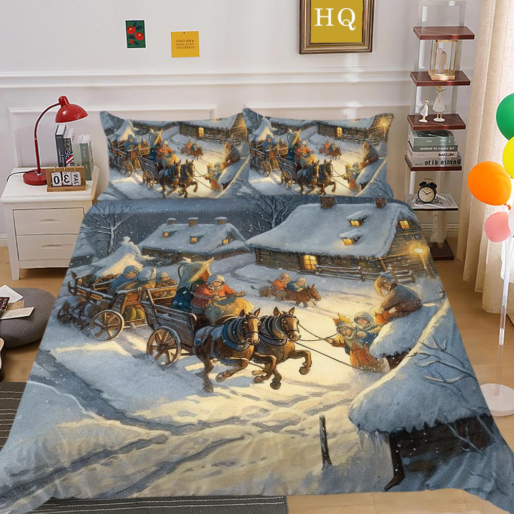 3D vánoční tisk přehozů do ložnice Dekor z mikrovlákna v plné velikosti Vysoce kvalitní designový dívčí bytový textil