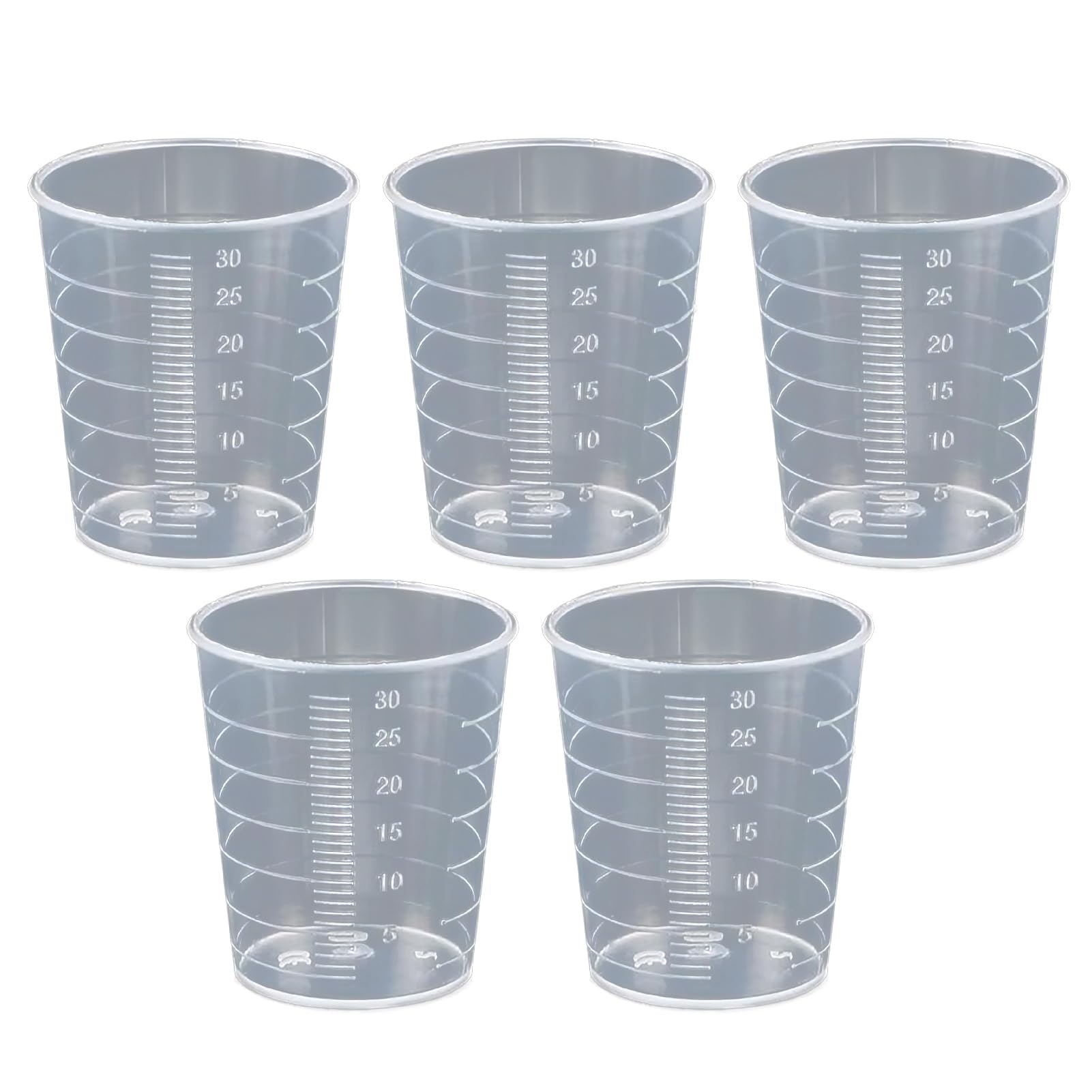 Saki&Masa Plastic Beaker Experiment Supplies Laboratory Equipment Measure Set of 5 Measuring Cups for 30ml