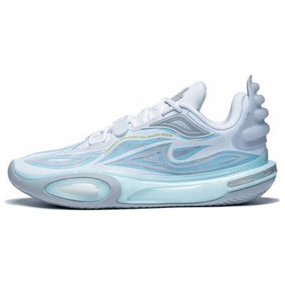 Li Ning All City 11 V2 Cushioning, Wear Resistant Low Top Basketball Shoes Men's Blue White ABAT053-4