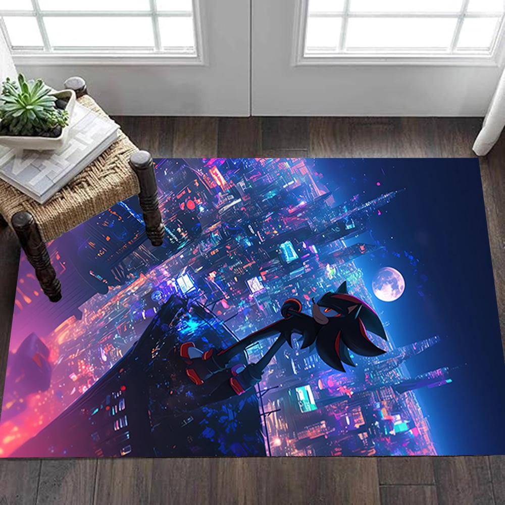 Shadow The Hedgehog Art Print Decoration,Carpet,Living Room,Bedroom, Non-slip,Square rug