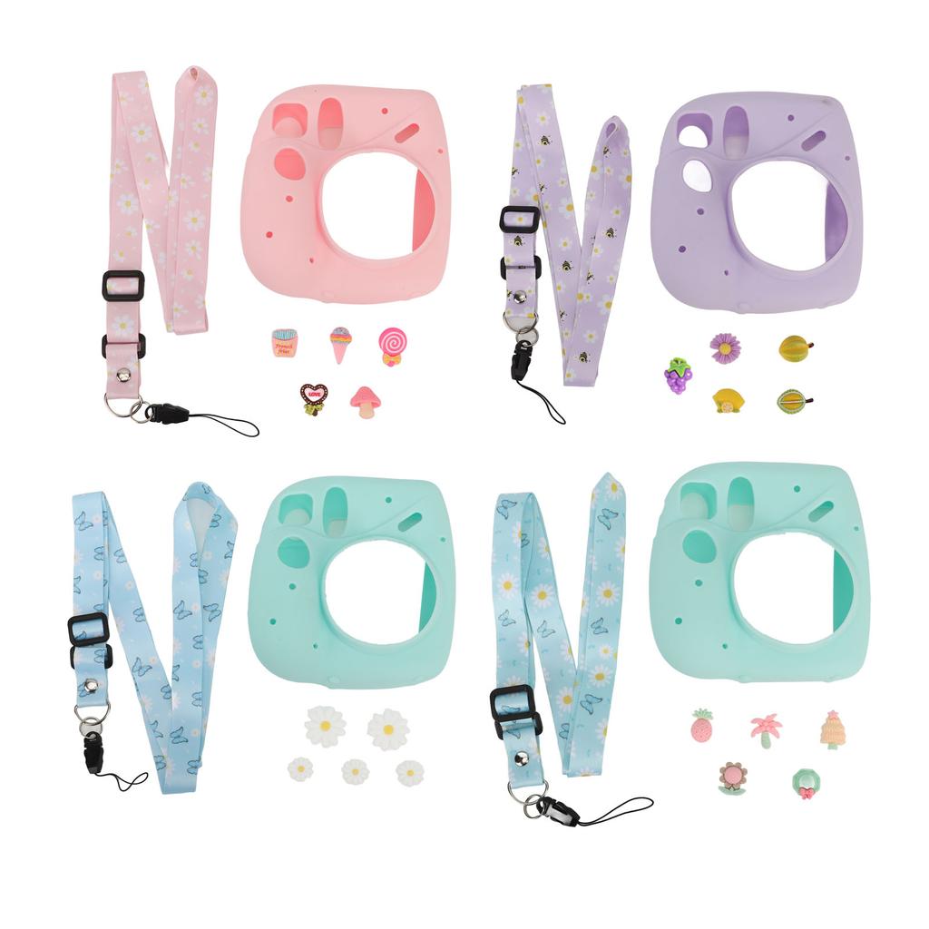 Instant Camera Lightweight Cover With Shoulder Strap Soft Silicone Protective Case For   7