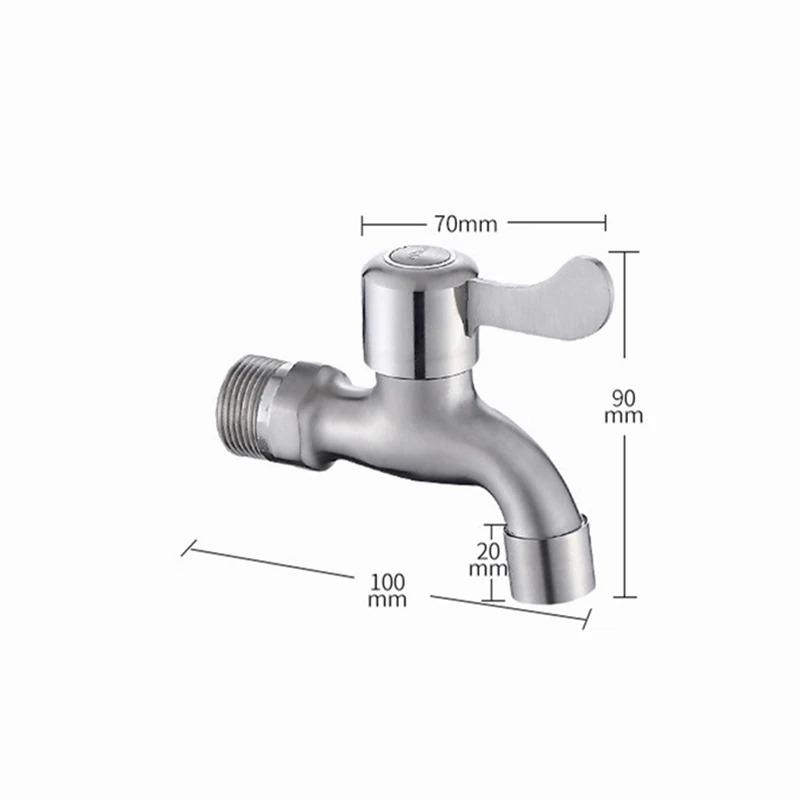 Stainless Steel Washing Machine Adapter Connector Bathroom Faucet Wall-mounted SUS304 Laundry Tab
