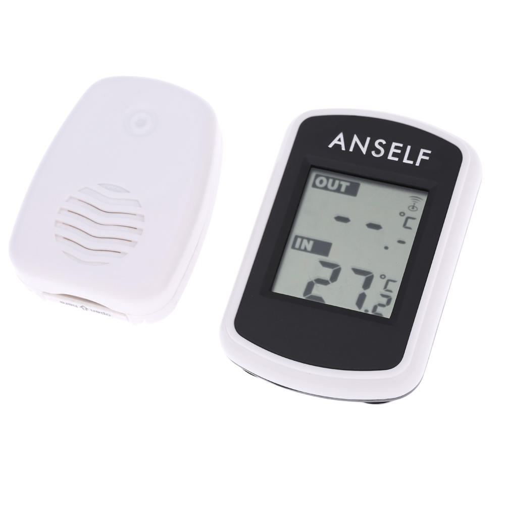 Anself LCD Digital Wireless Indoor Outdoor Thermometer Temperature Measurement Tester