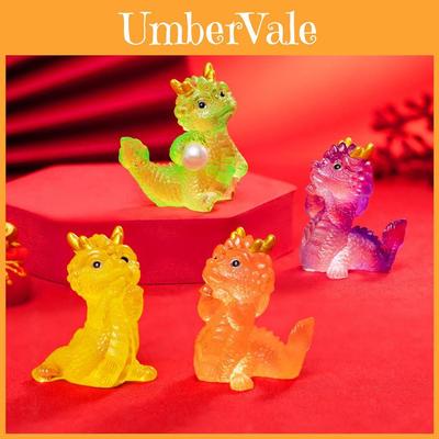 Entzückende durchscheinende Neujahrs-Miniaturfigur kleiner Drache Harz Miniatur Schreibtischornament