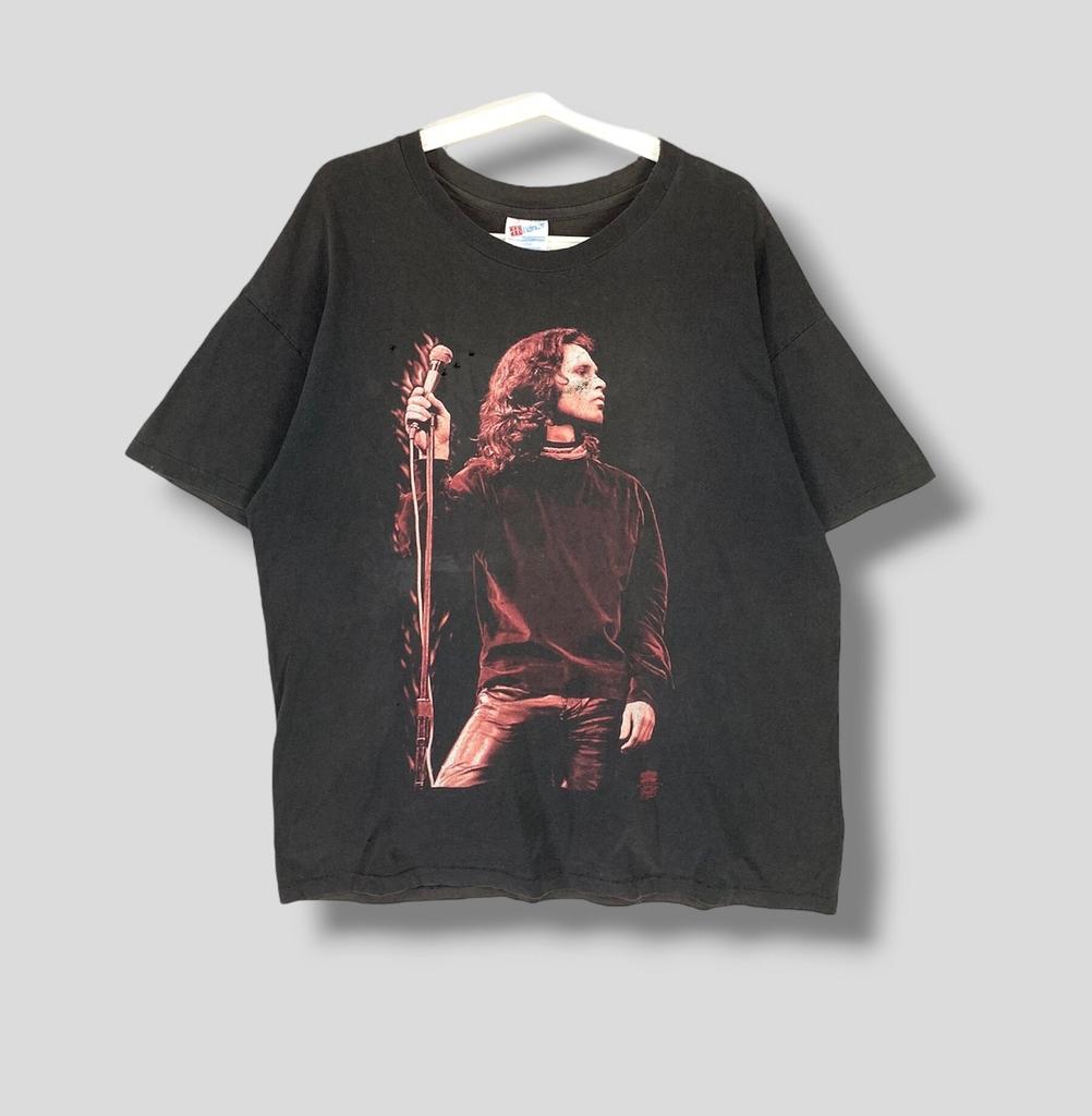 Vintage 90er Jim Morrison The Doors Light My Fire verwaschenes T-Shirt Sammlerstück Amerikanische Rockkonzerttour Vintage Band-T-Shirt Schwarz XLarge