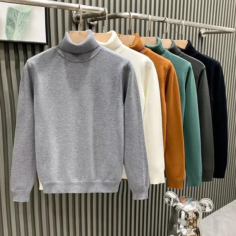 Unisex Trendy High Neck Sweater: Warm, Loose Knitwear for Teens - Perfect for Autumn & Winter