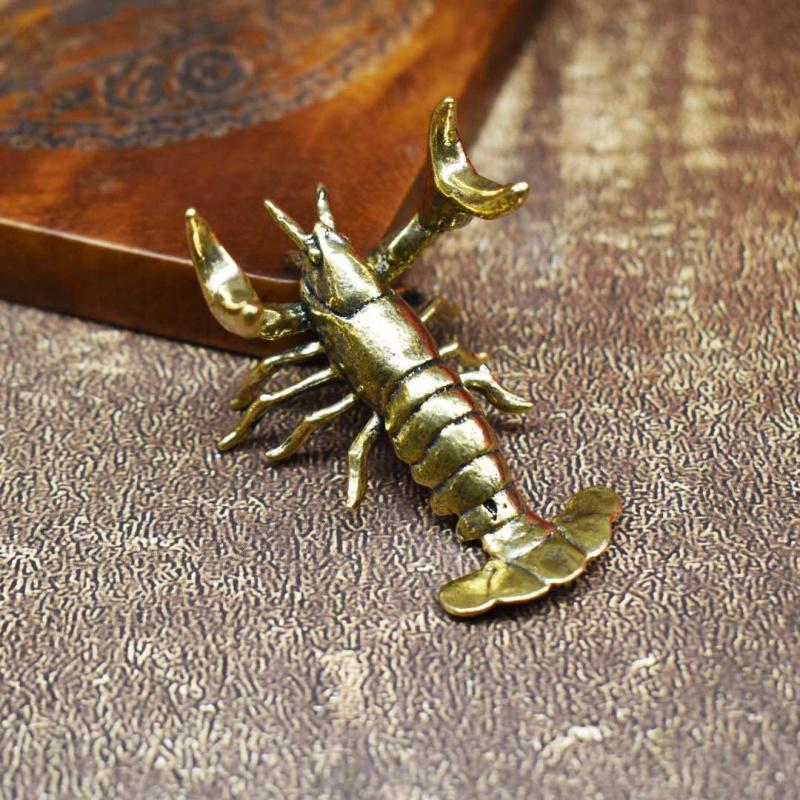 Brass Weightlifting Dragonfly Ornament Vintage Pure Copper Holder Pen Rest Study Desk Decoration Craft