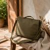 Sacoche Messager pour Ordinateur Portable en Toile de Coton - Olive
