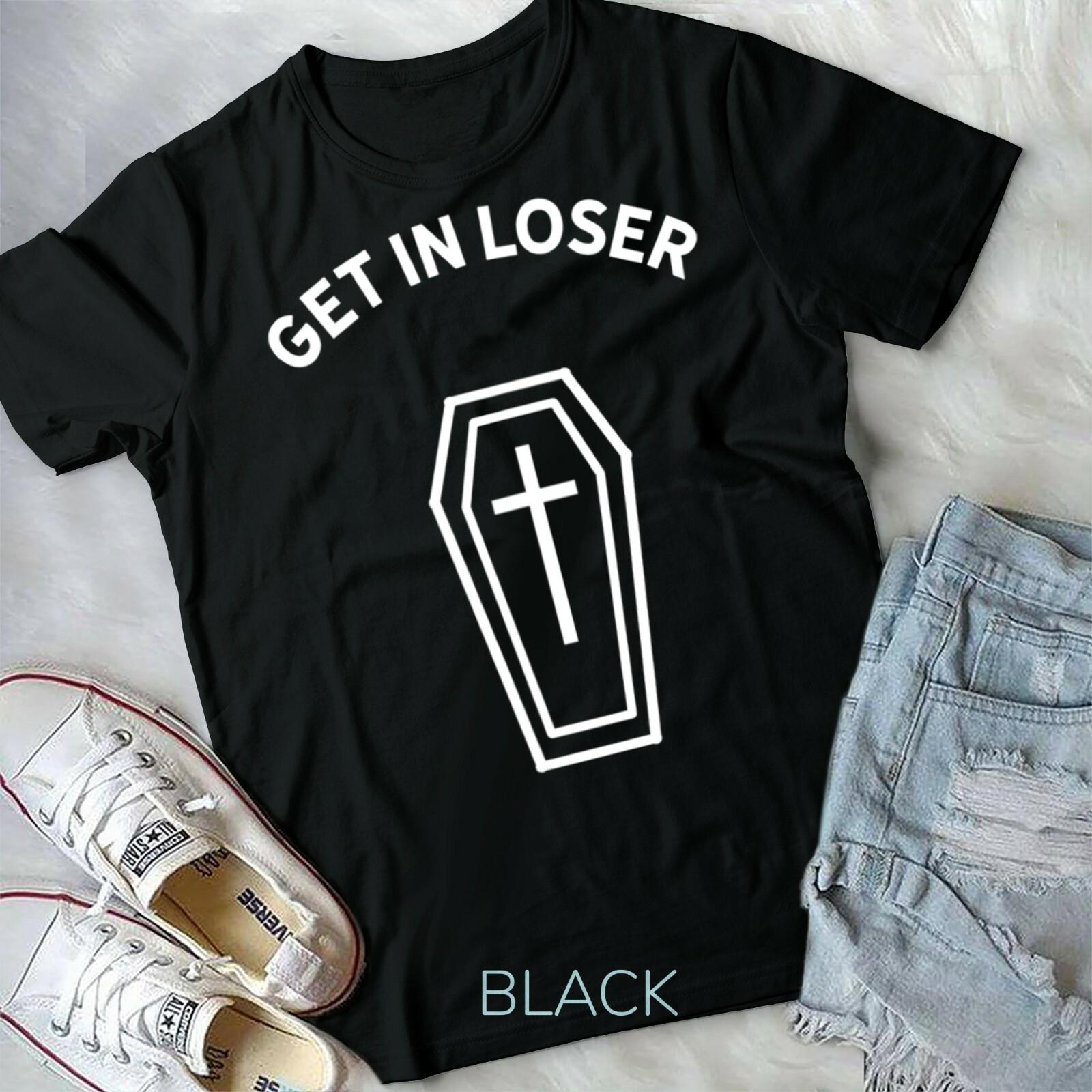 Get In Loser Coffin Pastel Goth Kawaii Halloween Aesthetic Unisex Form T-shirt S