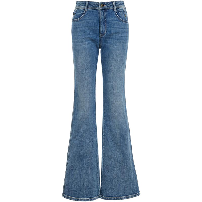 VEROMODA Women s Rose Metal Buckle Washed Slightly Flared Jeans XS джинсовый синий