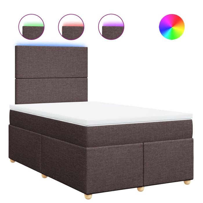 VidaXL Sommier à lattes de lit avec matelas Marron foncé 120x200 cm 3293543