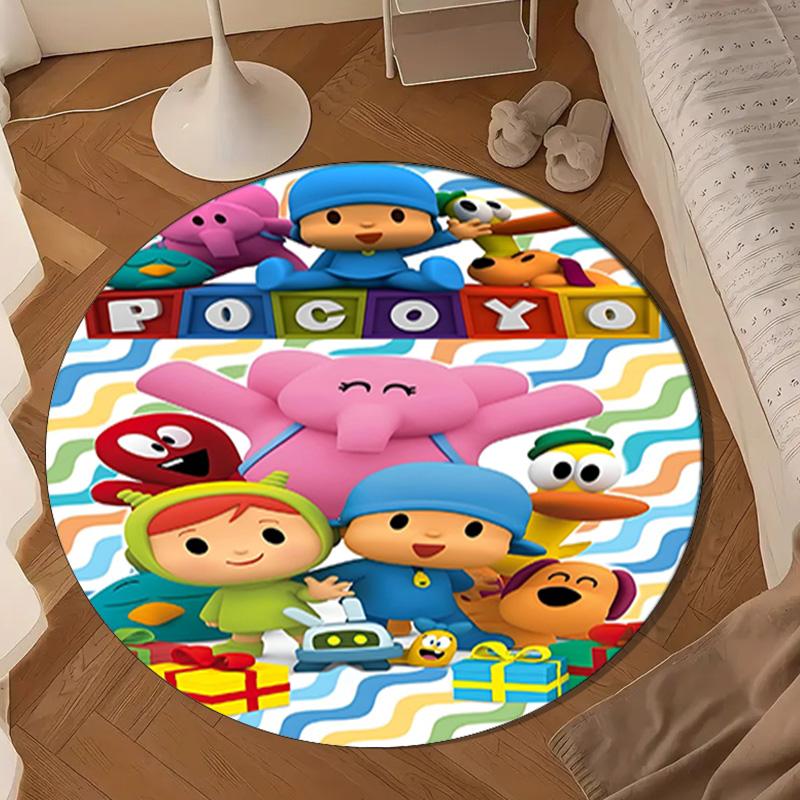 Pocoyo's Colorful Adventure Round Mat Home Decor, Chair Rug For livingroom,Bedroom, Doormat Home Decor Birthday Gift Christmas Gifts