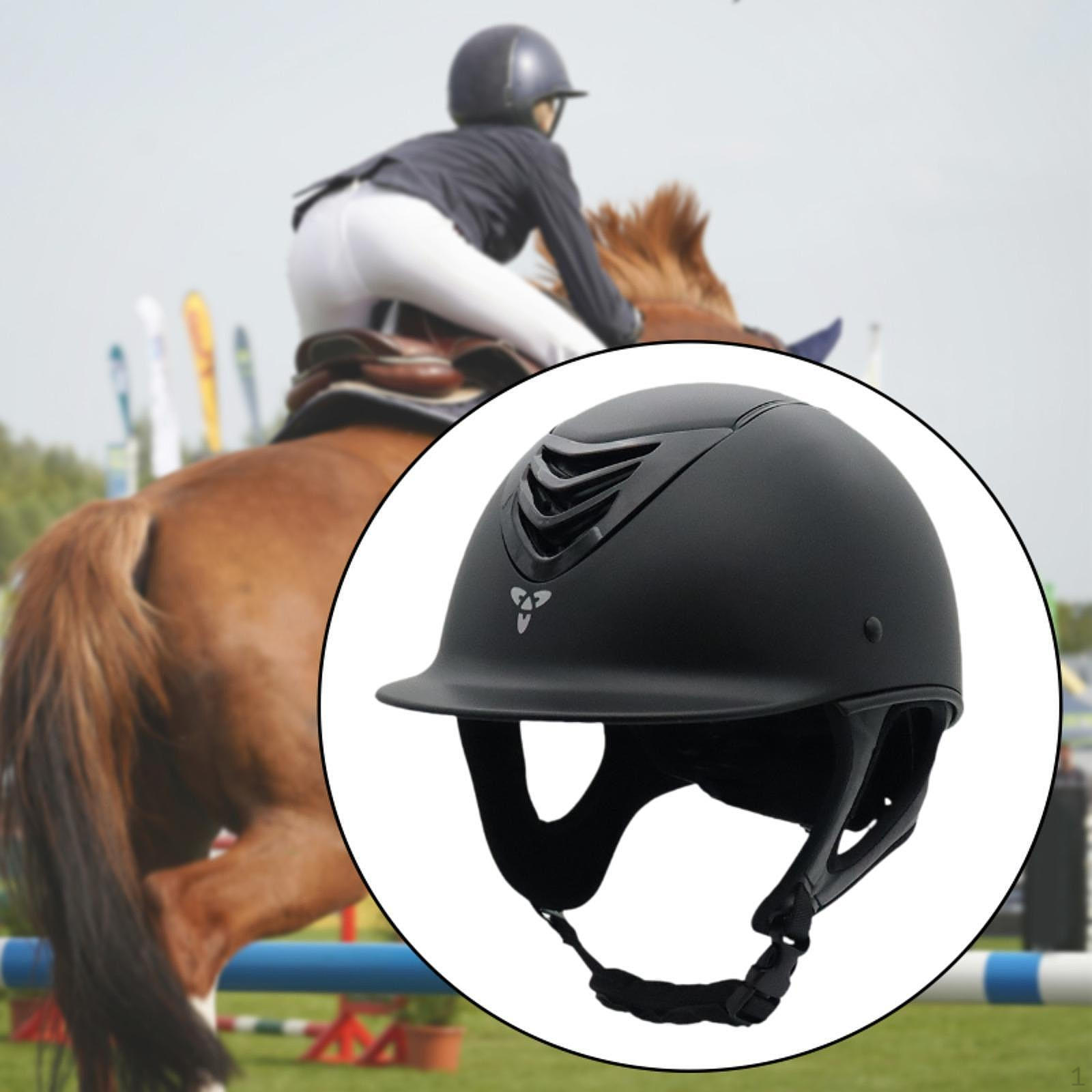 

Шлем для верховой езды для всадников, профессиональная легкая вентиляция Black 54cm to 58cm